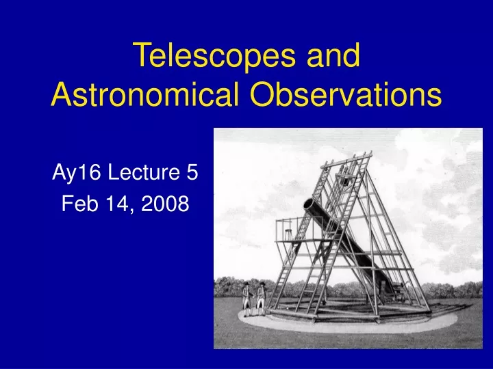 telescopes and astronomical observations