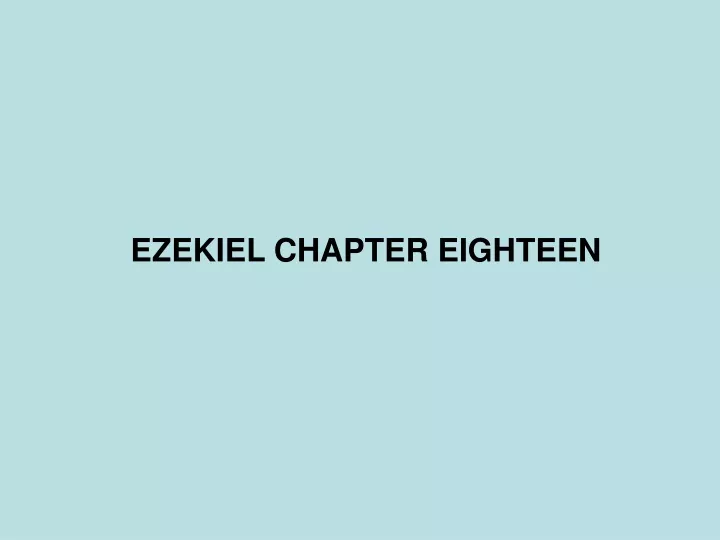 ezekiel chapter eighteen