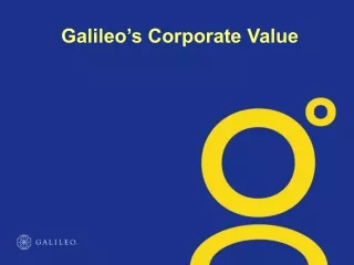 Galileo’s Corporate Value