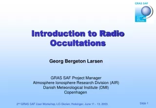 Introduction to Radio Occultations