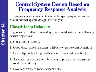 Control System Design Based on Frequency Response Analysis