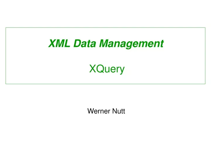 xml data management xquery