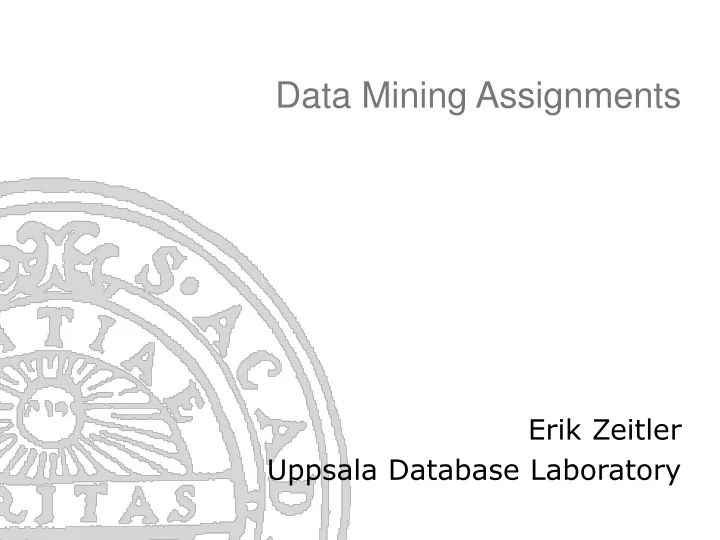 data mining assignments