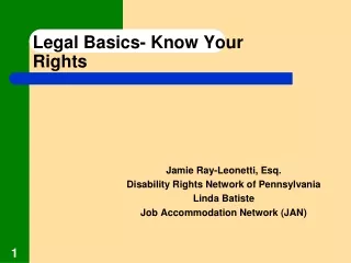 Legal Basics- Know Your Rights