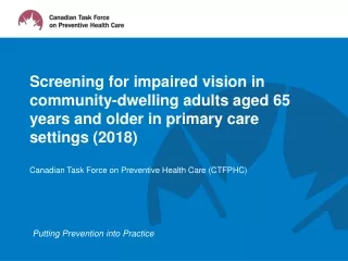 Canadian Task Force on Preventive Health Care (CTFPHC)