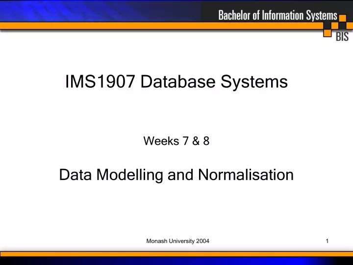 ims1907 database systems