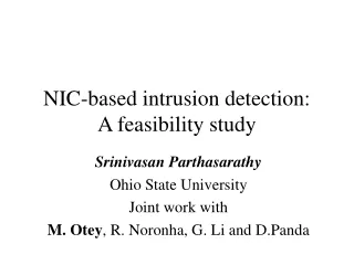 NIC-based intrusion detection: A feasibility study