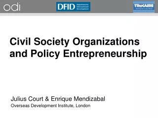Civil Society Organizations and Policy Entrepreneurship
