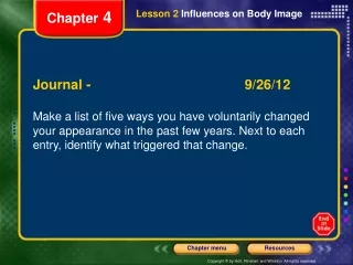 Lesson 2  Influences on Body Image