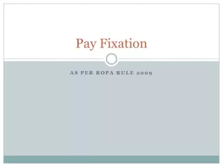 Pay Fixation