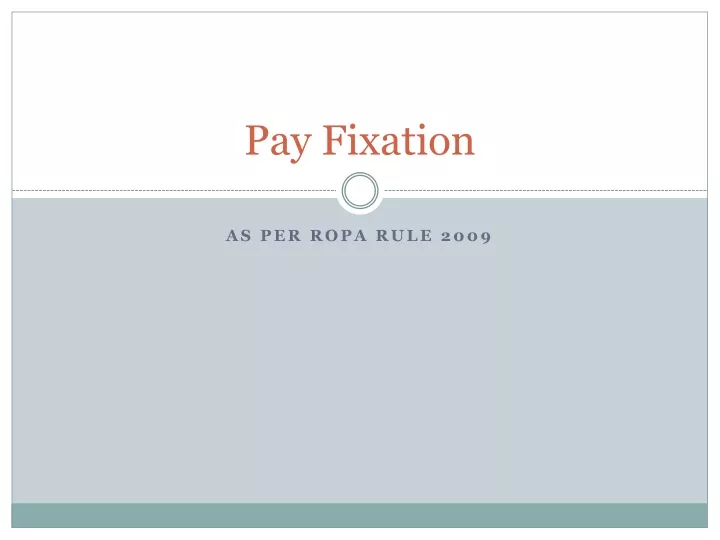 pay fixation