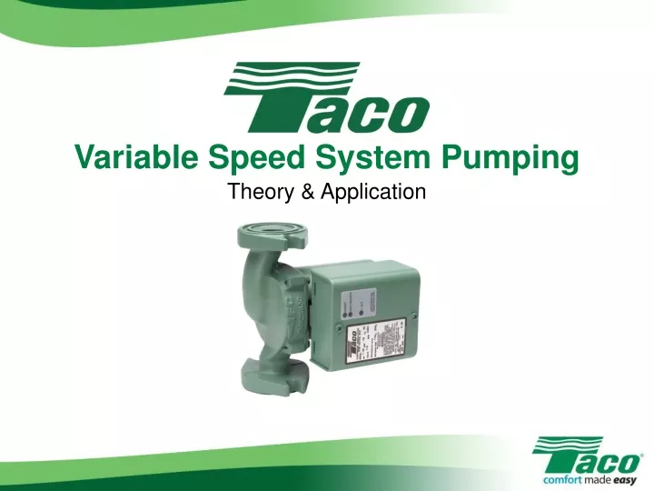 variable speed system pumping