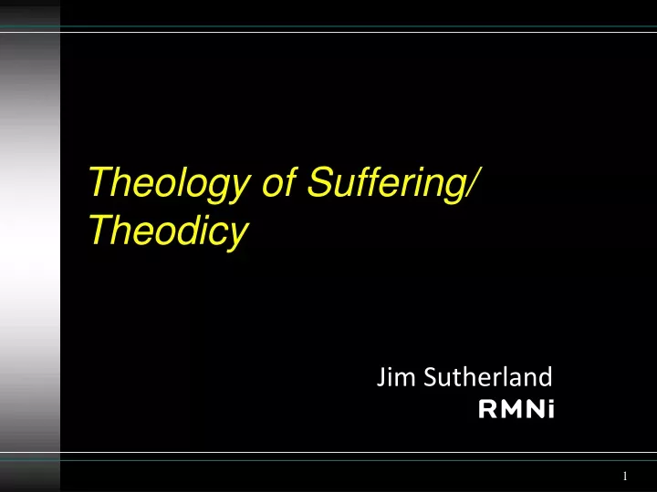 theology of suffering theodicy
