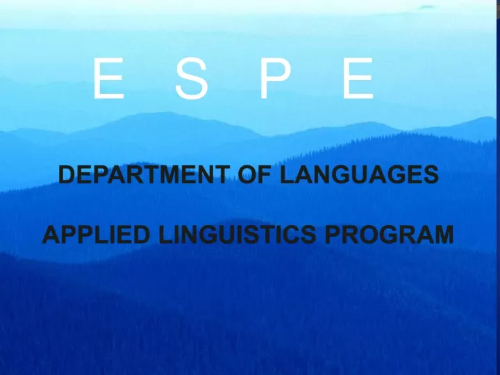 department of languages applied linguistics