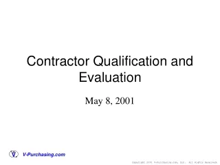 Contractor Qualification and Evaluation