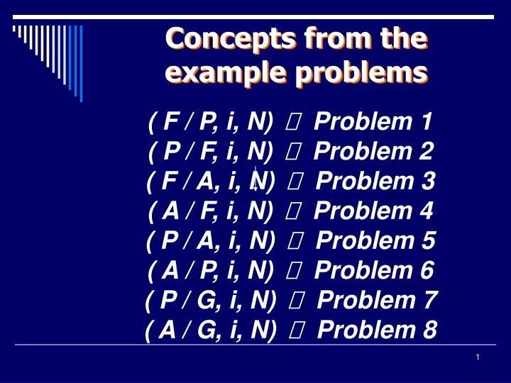 concepts from the example problems