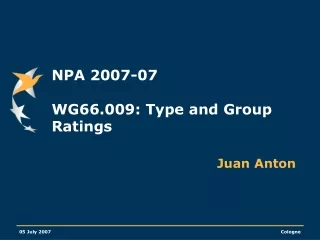 NPA 2007-07 WG66.009: Type and Group Ratings