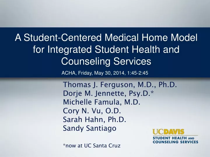 a student centered medical home model