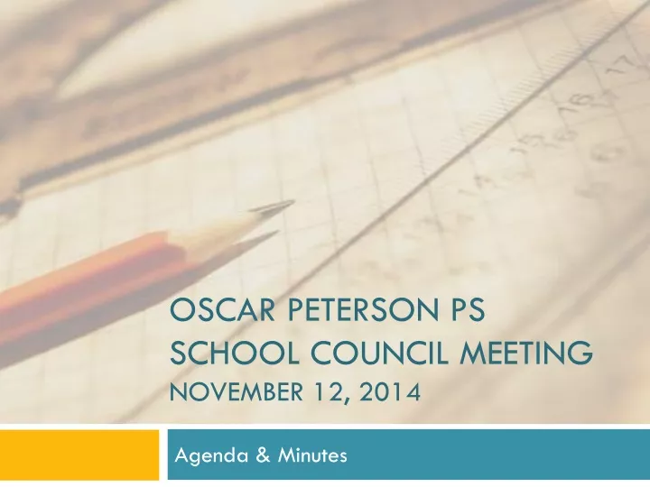 oscar peterson ps school council meeting november 12 2014