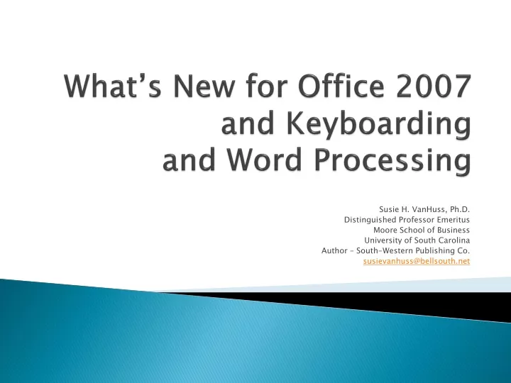 what s new for office 2007 and keyboarding and word processing