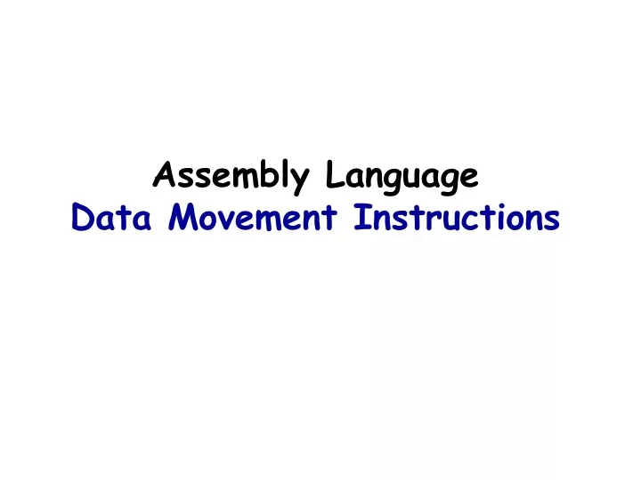 assembly language data movement instructions
