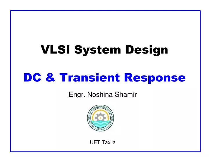 vlsi system design dc transient response
