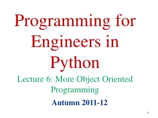 Programming for Engineers in Python