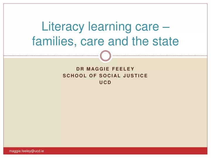 literacy learning care families care and the state