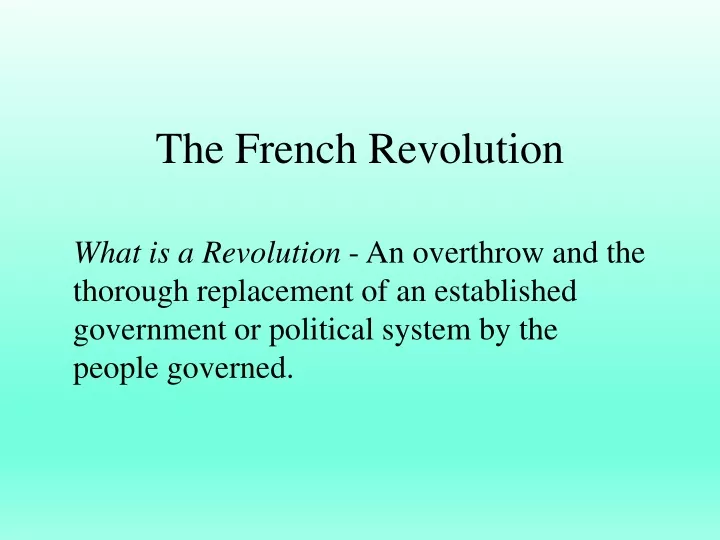 the french revolution