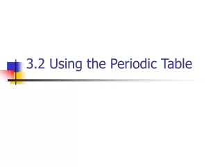 3.2 Using the Periodic Table