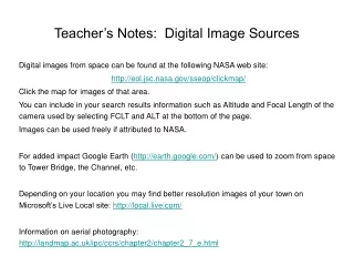 Teacher’s Notes:  Digital Image Sources