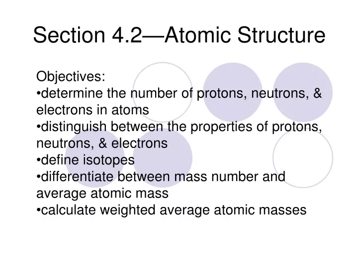 section 4 2 atomic structure