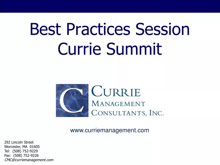 best practices session currie summit