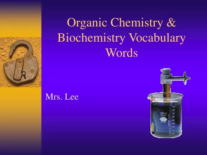 organic chemistry biochemistry vocabulary words