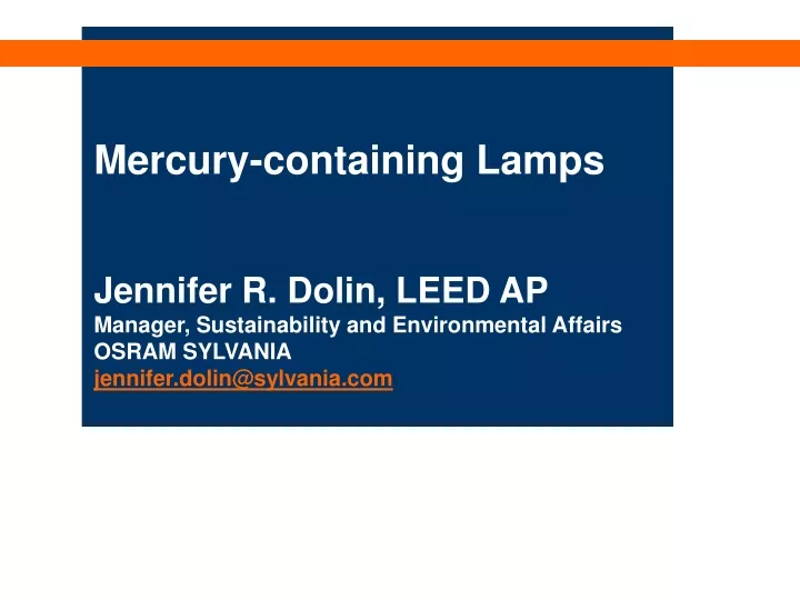 mercury containing lamps jennifer r dolin leed