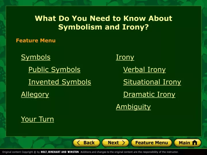 what do you need to know about symbolism and irony