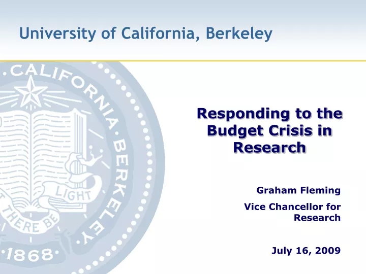 responding to the budget crisis in research