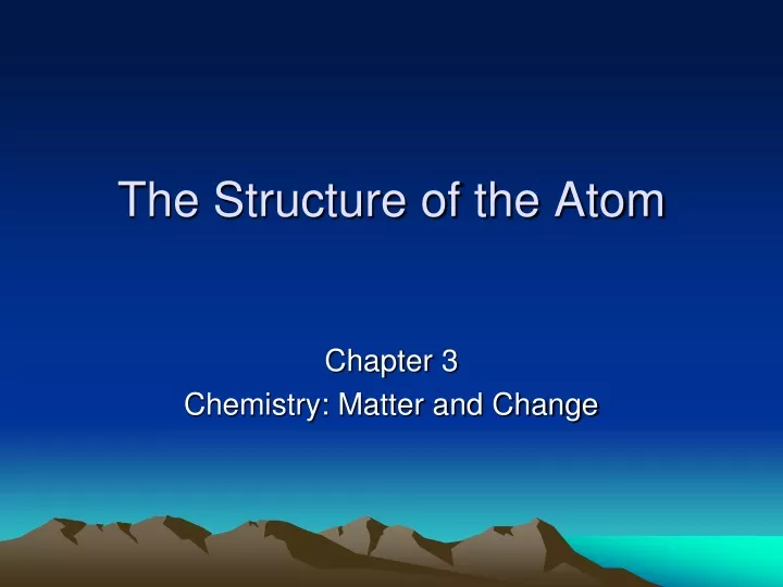 the structure of the atom