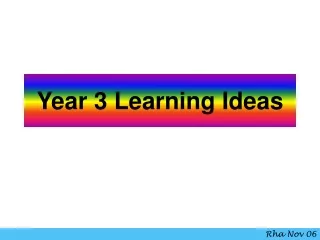 Year 3 Learning Ideas