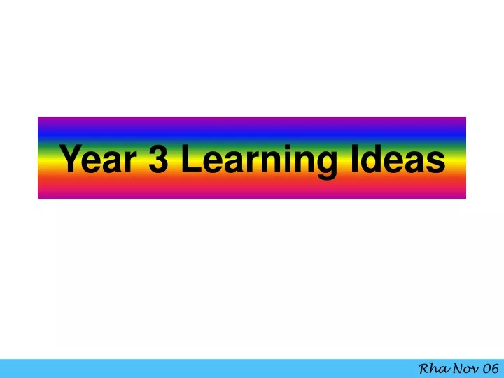 year 3 learning ideas