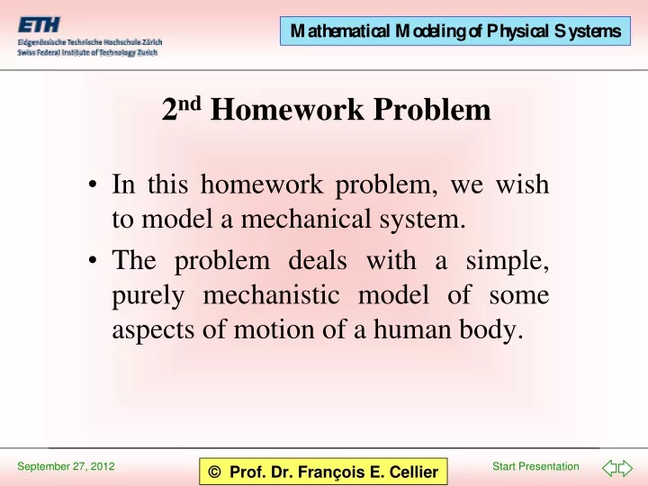 2 nd homework problem