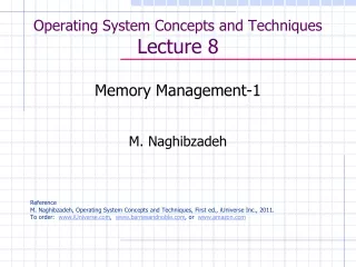 Operating System Concepts and Techniques  Lecture 8