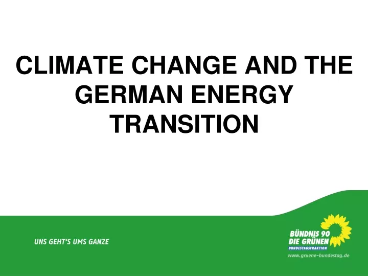 climate change and the german energy transition