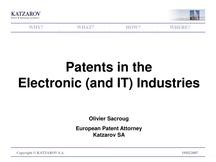 patents in the electronic and it industries