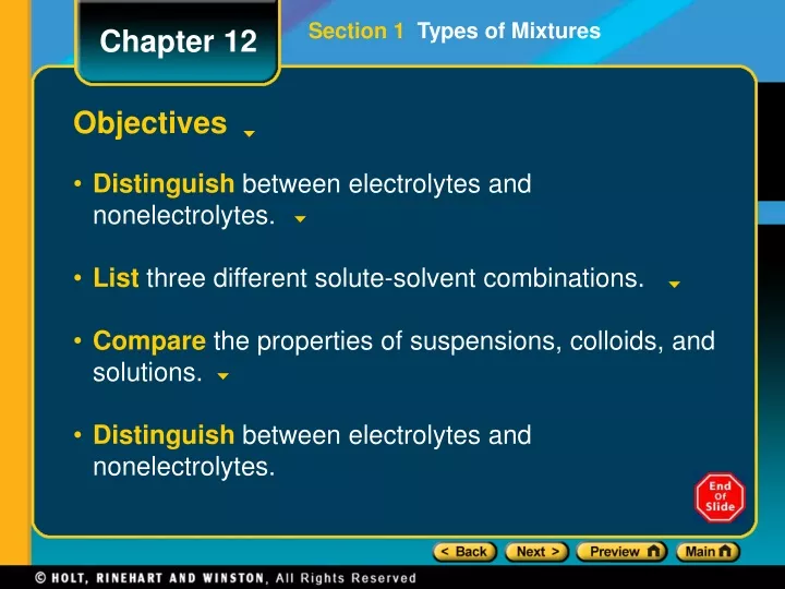 section 1 types of mixtures
