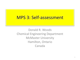 MPS 3: Self-assessment