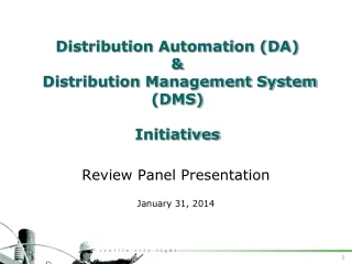 Distribution Automation (DA)  &amp;  Distribution Management System (DMS) Initiatives