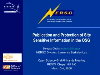 Publication and Protection of Site Sensitive Information in the OSG