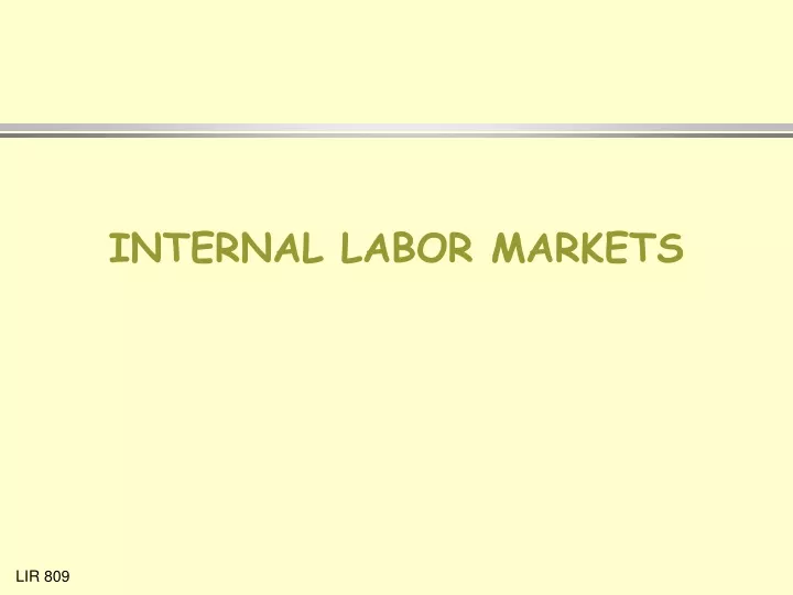 internal labor markets