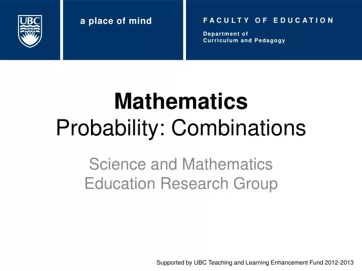 mathematics probability combinations